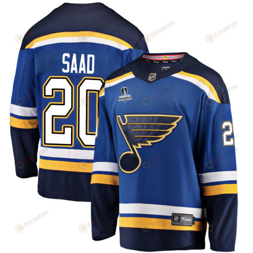 St. Louis Blues Brandon Saad 20 Home 2022 Stanley Cup Playoffs Breakaway Men Jersey - Royal