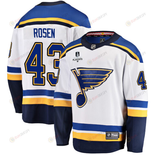 St. Louis Blues Calle Rosen 43 Away 2022 Stanley Cup Playoffs Breakaway Men Jersey - White