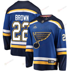 St. Louis Blues Logan Brown 22 Home 2022 Stanley Cup Playoffs Breakaway Men Jersey - Royal