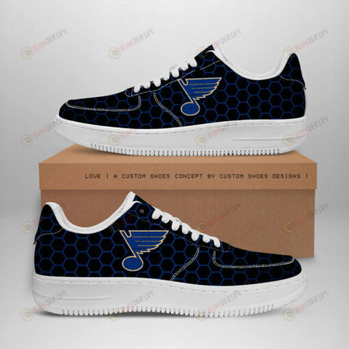 St. Louis Blues Logo Pattern Air Force 1 Printed In Black