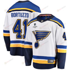 St. Louis Blues Robert Bortuzzo 41 Away 2022 Stanley Cup Playoffs Breakaway Men Jersey - White