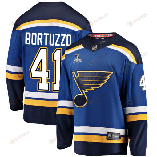 St. Louis Blues Robert Bortuzzo 41 Home 2022 Stanley Cup Playoffs Breakaway Men Jersey - Royal