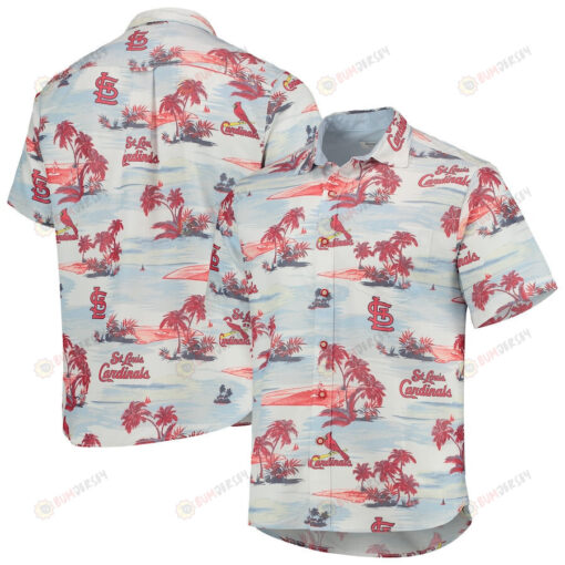 St. Louis Cardinals Bahama Coconut Point Island Button-Up Hawaiian Shirt - White