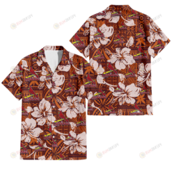 St. Louis Cardinals Bisque Hibiscus Brown Pattern 3D Hawaiian Shirt