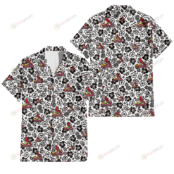 St. Louis Cardinals Black And White Hibiscus Leaf White Background 3D Hawaiian Shirt