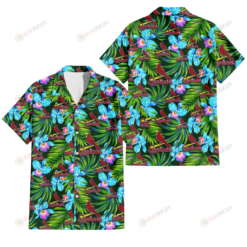 St. Louis Cardinals Electro Color Hibiscus Black Background 3D Hawaiian Shirt