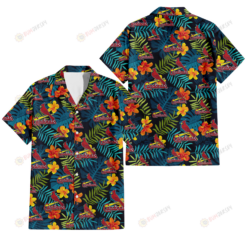 St. Louis Cardinals Orange Yellow Green Leaf Black Background 3D Hawaiian Shirt