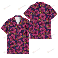 St. Louis Cardinals Plum Vilolet Hibiscus Dark Navy Leaf Black 3D Hawaiian Shirt