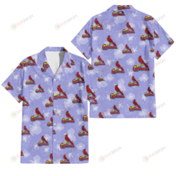 St. Louis Cardinals Sketch White Hibiscus Violet Background 3D Hawaiian Shirt