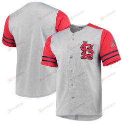 St. Louis Cardinals Stitches Button-Up Jersey - Gray/Red Jersey