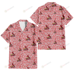 St. Louis Cardinals Tiny White Hibiscus Pattern Red Background 3D Hawaiian Shirt