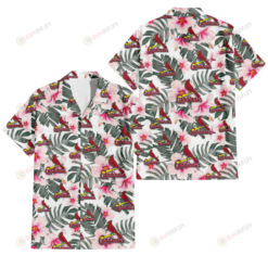 St. Louis Cardinals White Hibiscus Green Leaf White Background 3D Hawaiian Shirt
