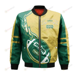 St. Thomas (Canada) Tommies Bomber Jacket 3D Printed Flame Ball Pattern