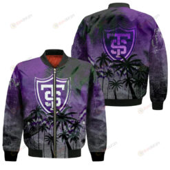 St. Thomas Tommies Bomber Jacket 3D Printed Coconut Tree Tropical Grunge