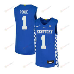 Stacey Poole 1 Kentucky Wildcats Elite Basketball Men Jersey - Royal Blue