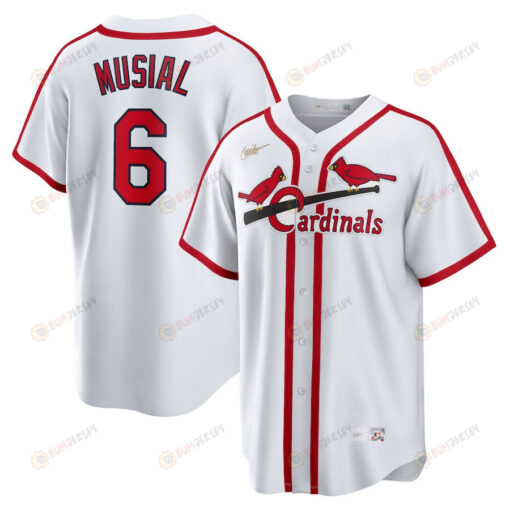 Stan Musial 6 St. Louis Cardinals Cooperstown Collection Home Jersey - White