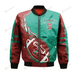 Stanford Cardinal Bomber Jacket 3D Printed Flame Ball Pattern