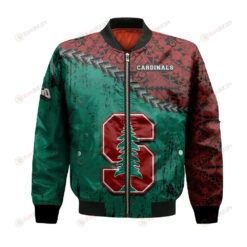 Stanford Cardinal Bomber Jacket 3D Printed Grunge Polynesian Tattoo