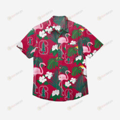 Stanford Cardinal Floral Button Up Hawaiian Shirt