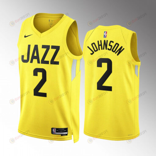 Stanley Johnson 2 2022-23 Utah Jazz Yellow Icon Edition Jersey Swingman