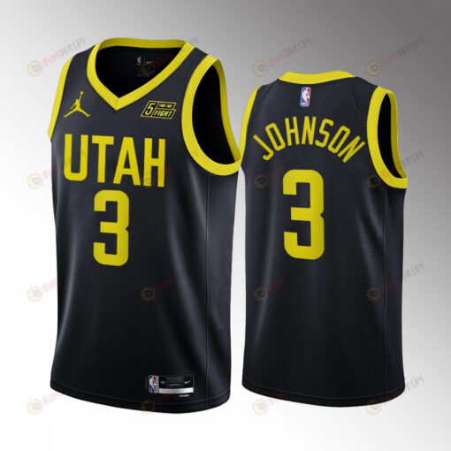 Stanley Johnson 3 2022-23 Utah Jazz Black Statement Edition Jersey Swingman