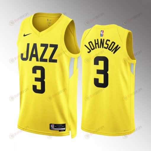 Stanley Johnson 3 2022-23 Utah Jazz Yellow Icon Edition Jersey Swingman