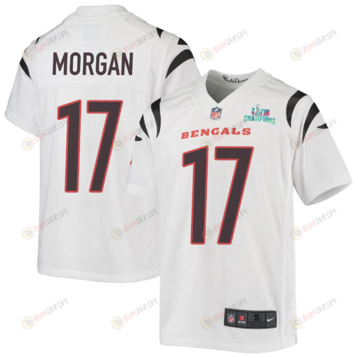 Stanley Morgan 17 Cincinnati Bengals Super Bowl LVII Champions Youth Jersey - White