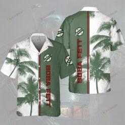 Star Wars Boba Fett Palm Tree Hawaiian Shirt In Green White