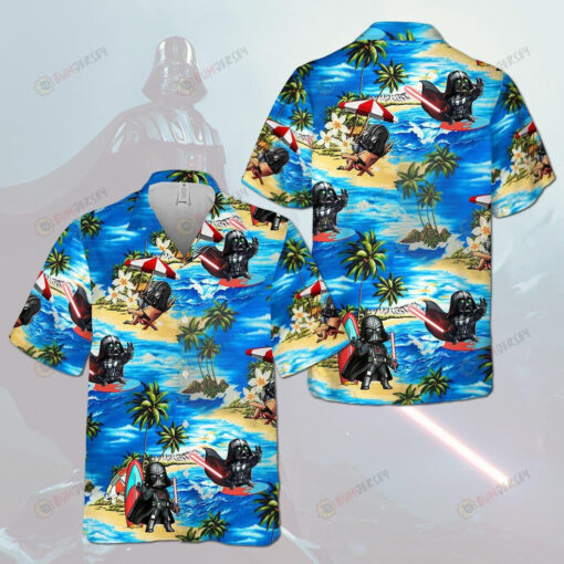 Star Wars Darth Vader Beach Hawaiian Shirt In Blue