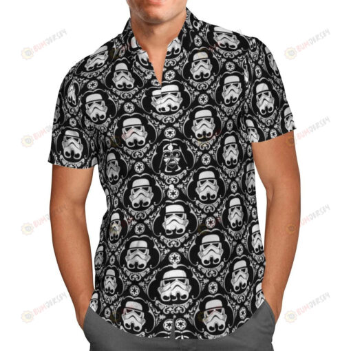 Star Wars Stormtrooper Portrait Curved Hawaiian Shirt Short Sleeve