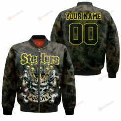 Steelers For Life King Skull Pittsburgh Steelers Customized Pattern Bomber Jacket