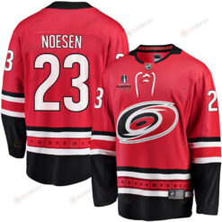 Stefan Noesen 23 Carolina Hurricanes Stanley Cup 2023 Playoffs Patch Home Breakaway Men Jersey - Red