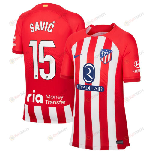 Stefan Savi? 15 Atletico de Madrid 2023/24 Home Stadium YOUTH Jersey - Red