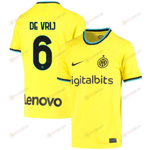 Stefan de Vrij 6 Inter Milan 2022/23 Third Jersey - Youth