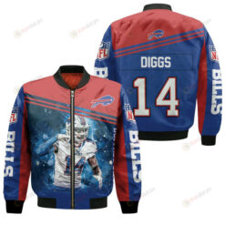 Stefon Diggs Buffalo Bills Great Player Pattern Bomber Jacket - Red And Blue