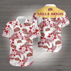 Stella Artois Short Sleeve Curved Hawaiian Shirt