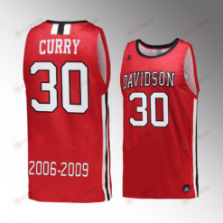 Stephen Curry 30 Davidson Wildcats Red Jersey Retired Number Commemorative Classic