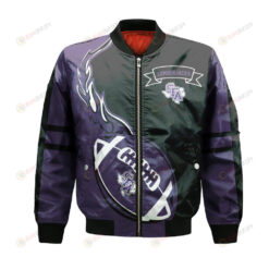 Stephen F. Austin Lumberjacks Bomber Jacket 3D Printed Flame Ball Pattern