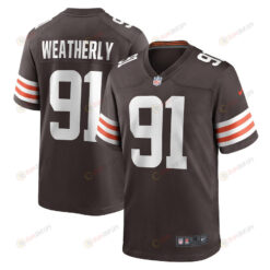 Stephen Weatherly Cleveland Browns Game Player Jersey - Brown