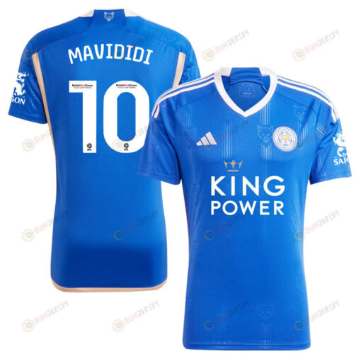 Stephy Mavididi 10 Leicester City FC 2023/24 Home Men Jersey - Blue