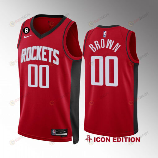 Sterling Brown 00 Houston Rockets Red Jersey 2022-23 Icon Edition Swingman