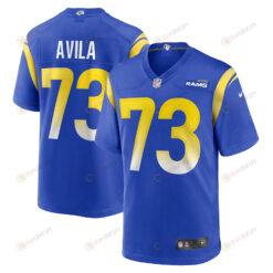 Steve Avila 73 Los Angeles Rams Game Men Jersey - Royal