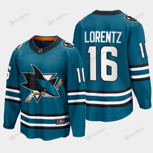 Steven Lorentz 16 San Jose Sharks 2022-23 Home The Evolve Teal Jersey