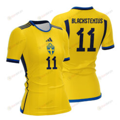 Stina Blackstenius 11 Sweden 2023 Women Home Jersey - Yellow - All Over Printed Jersey