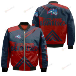 Stony Brook Seawolves Basketball Bomber Jacket 3D Printed - Stripes Cross Shoulders