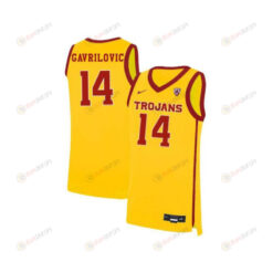 Strahinja Gavrilovic 14 USC Trojans Elite Basketball Men Jersey - Yellow