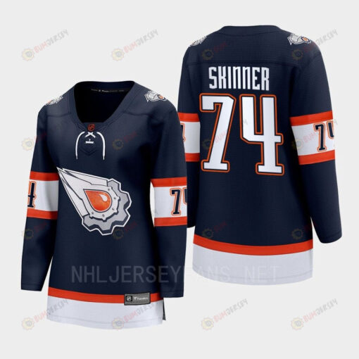 Stuart Skinner 74 Edmonton Oilers 2022 Special Edition 2.0 Women Breakaway Player Retro Jersey Navy