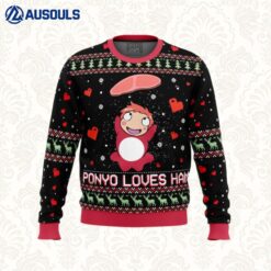 Studio Ghibli Ponyo Loves Ham Miyazaki Ugly Sweaters For Men Women Unisex