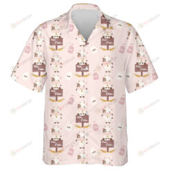 Summer Tropical Flower Background With Cows Hawaiian Shirt