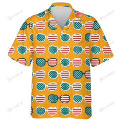 Summer Vibes American Flags In The Form Of Sunglasses Pattern Hawaiian Shirt